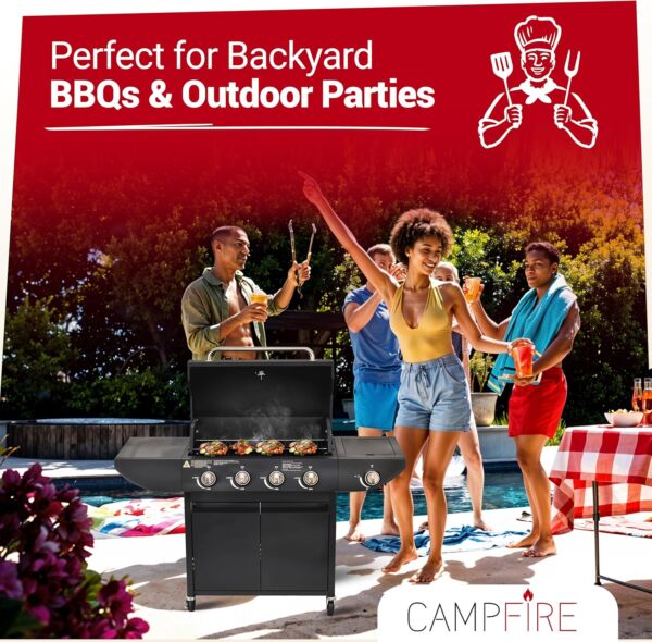 Campfire Original Barbecue BBQ 5 Gas Burner 4+1  26/05/25