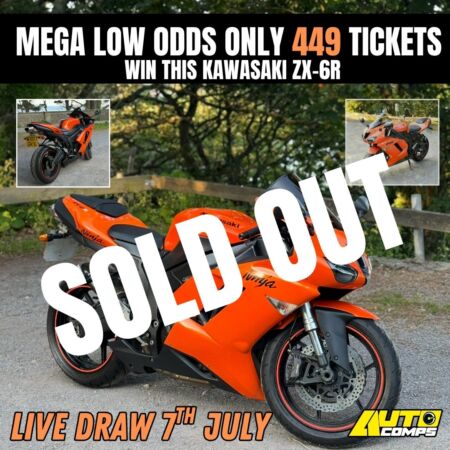 Mega low odds 449 tickets kawasaki ninja zx-6r