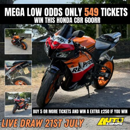 Mega low odds 549 tickets Honda cbr 600rr