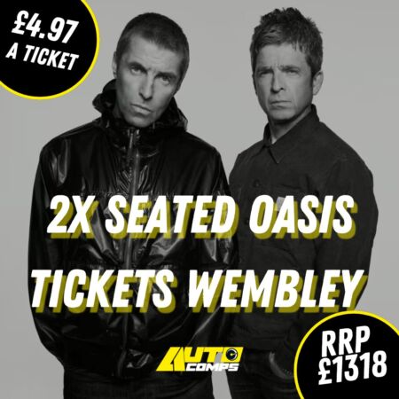 2 x Oasis seated tickets at wembley 26th July!!! RRP £1318