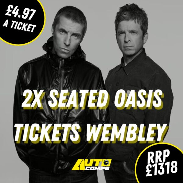 2 x Oasis seated tickets at wembley 26th July!!! RRP £1318