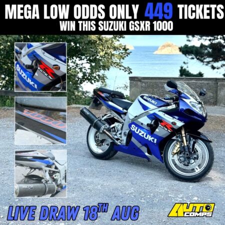 Mega low odds 449 tickets Suzuki gsxr 1000cc 18/08/25